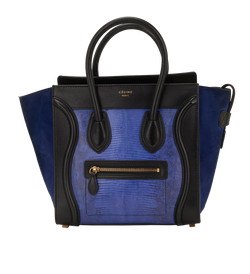 Micro Luggage, Lizard/Suede, Blue/Black, 1113, DB, 2*
